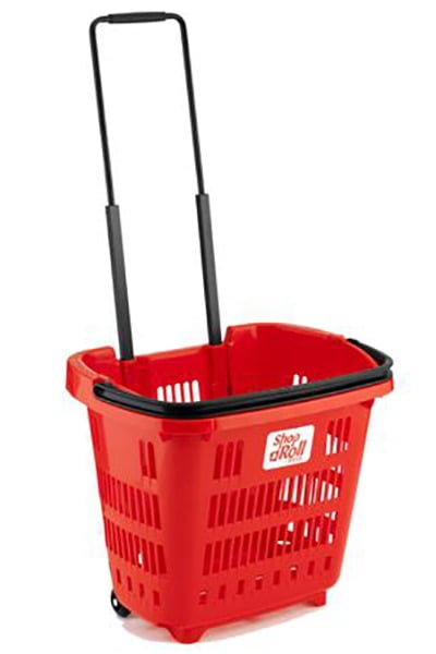 Paniers et chariots de magasinage à roulettes | Panier d'épicerie en plastique | Chariot Shopping